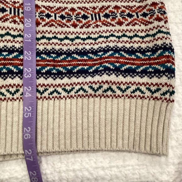 Izod Women's Fair Isle V-Neck Sweater Cotton - Large - Picture 7 of 7